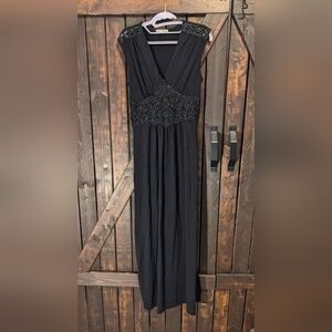 Montreu Black Maxi dress with lace details